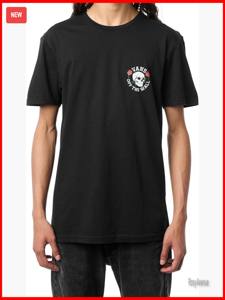 Vans Skull Rosey Graphic Short Sleeve T-Shirt Cotton Crew Neck